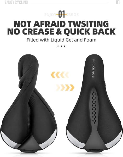 ROCKBROS | Gel Sattelbezug für Fahrradsattel – Universeller Sattelüberzug mit Regenschutz, Komfortables Gelpolster für MTB und Rennräder